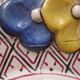 Ceiling light or rosette in enamelled ceramic from the end of the 19th century.