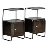Set of iron nightstands, 1950s