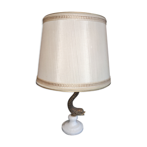 lampe dauphin pied marbre