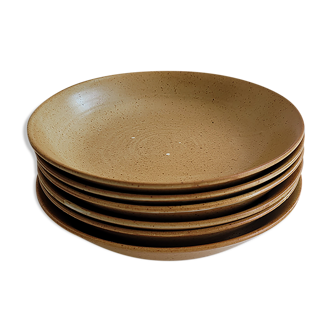 Lot de 6 assiettes creuses en grès