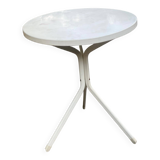Table de bistrot ronde tripode blanche en acier 60cm