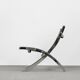 Vintage minimalist chair in Italian leather, 1980s.