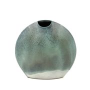 Mid-century modern blue ceramic solifleur vase, France 1970
