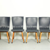 Ensemble de 6 chaises de salle à manger en similicuir Cor van Os modèle Swing, années 1960