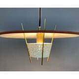 Hanging lamp by Ernest Igl perforated tole for Hillebrand