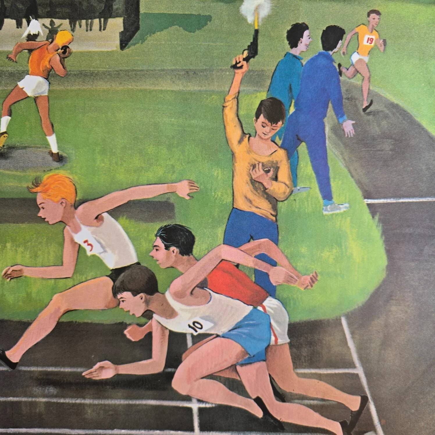 Old school poster Ogé-Hachette The Stadium & The Menagerie – 1960s