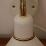 Pair of Scandinavian wall lights in white metal and gold metal