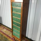 Green leather and walnut cardboard Louis Philippe