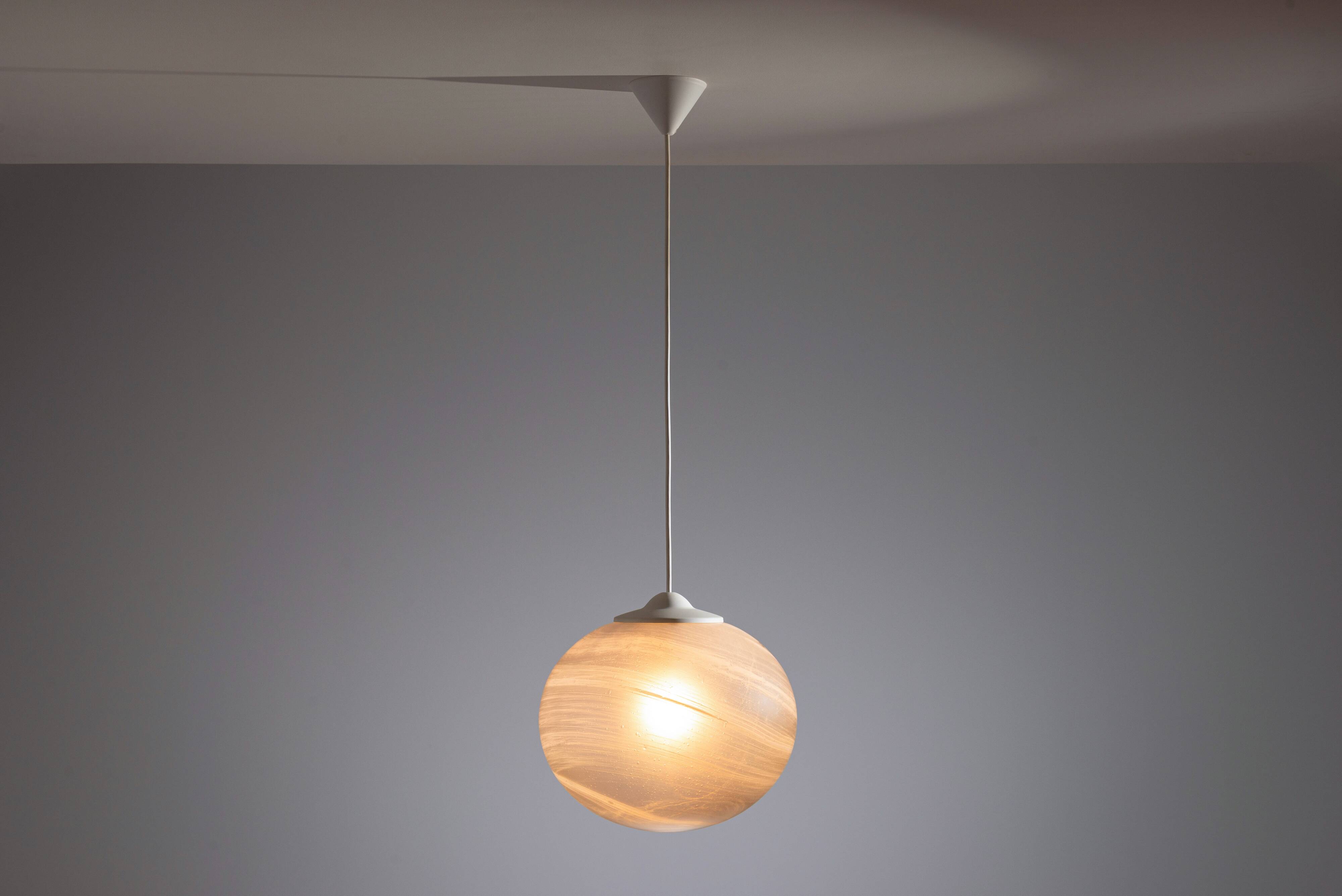 Peill & Putzler globe pendant lamp with bubble glass shade