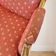 Pair of Louis XV cabriolet armchairs in wood and pink fabric.