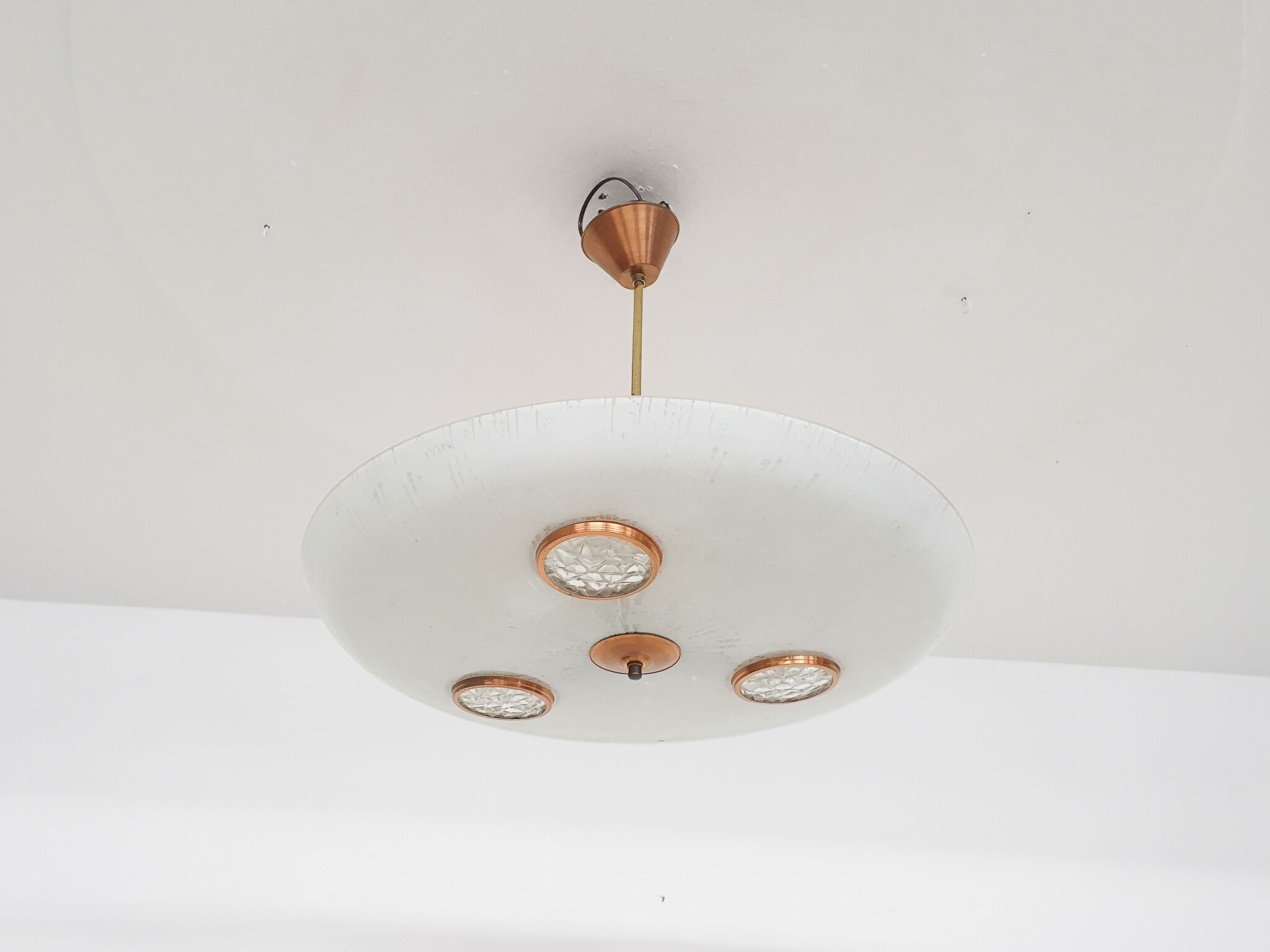 Glass and brass ceiling or pendant light