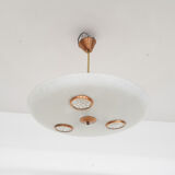 Glass and brass ceiling or pendant light