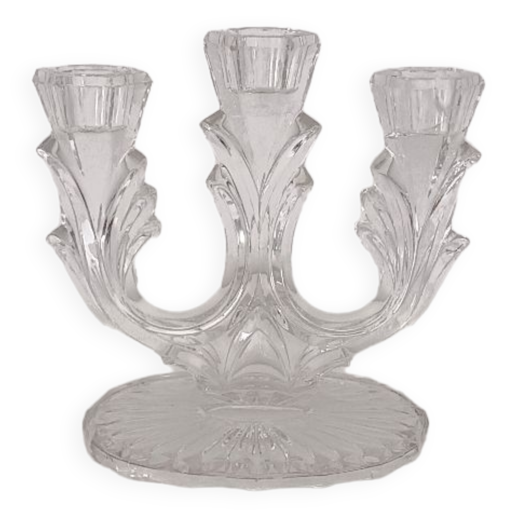 Candlestick candlestick 3 branches in transparent glass