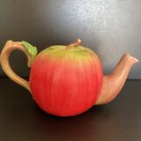Vintage Apple Teapot in Barbotine – Retro / Cottagecore Decor