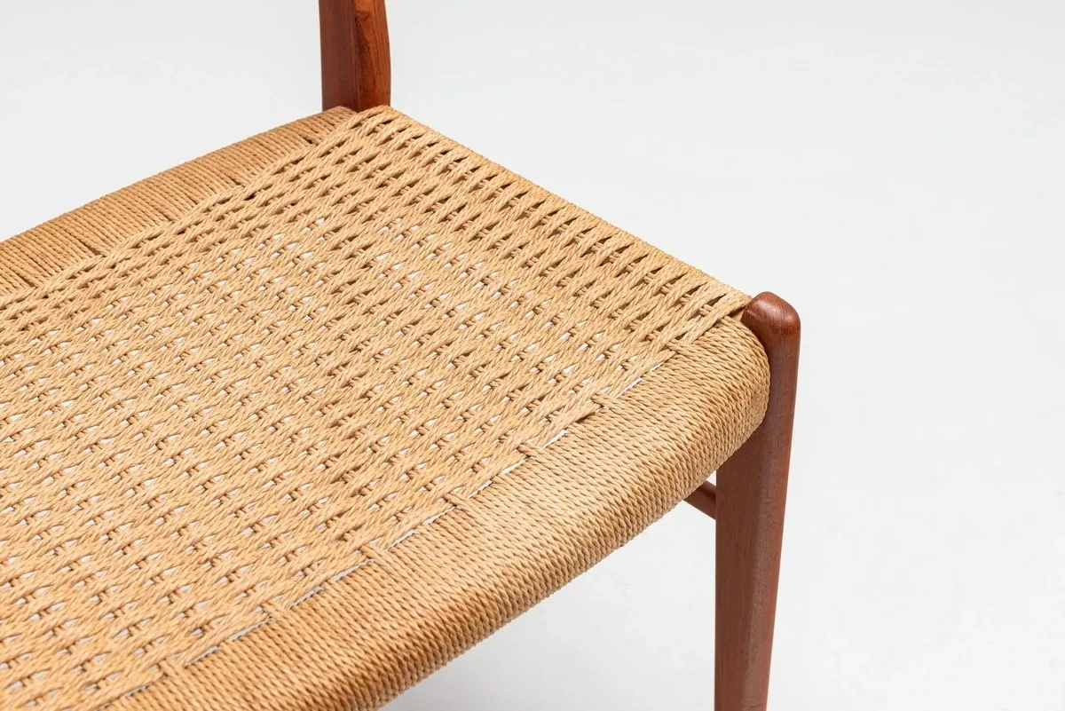 Arne Wahl Iversen set of six teak dining chairs Glyngore Denmark 1960
