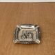 Antique silver-plated ashtray, decorated with repoussé scenes of a tavern, pin tray.