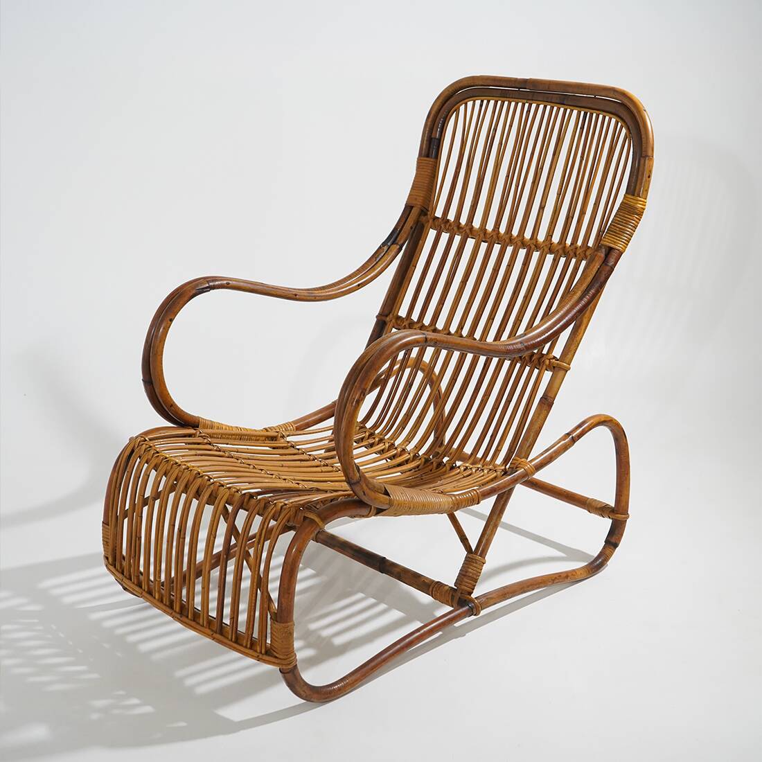 Fauteuil en rotin, années 1950