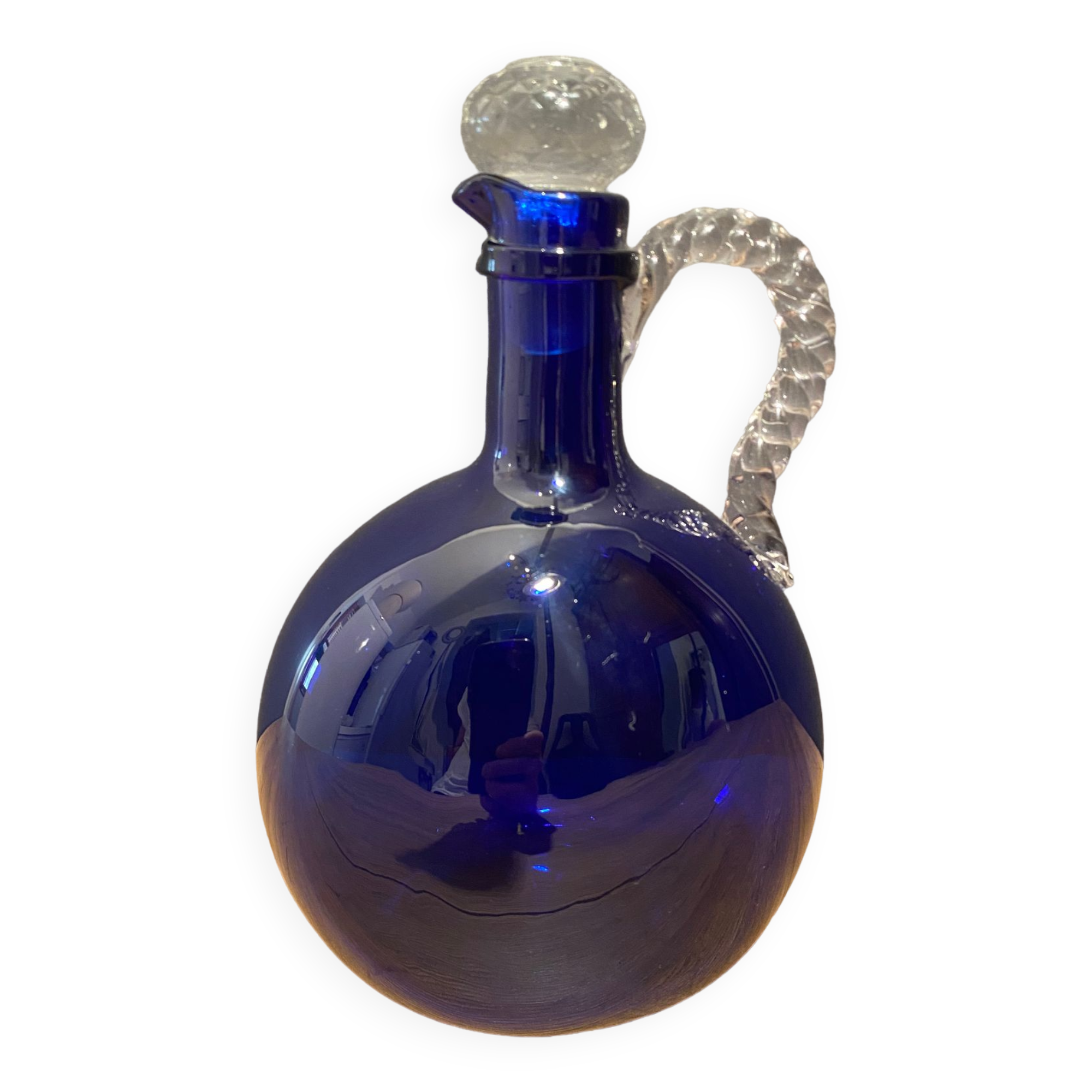 Carafe En Verre De Murano Millefiori Bleu - Artisanat Vénitien, Décor Traditionnel, Fait Main En Italie