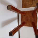 Brutalist style wooden stool