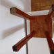 Brutalist style wooden stool