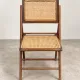 Vintage folding chair in wood and cane – 1960s/70s