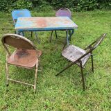Folding metal chairs