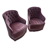 Lot de 2 fauteuils crapaud vintage 