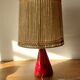 Lampe en céramique rouge 1950/1960.