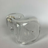 Blown glass carafe with silver frame and cap