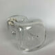 Blown glass carafe with silver frame and cap