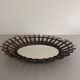 Round wall mirror with a modern mid-century wooden frame, 1960s, Germany.