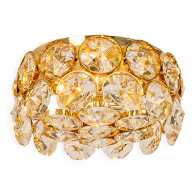 Plafonnier encastrée, verre cristal design Palwa, Allemagne, années 70