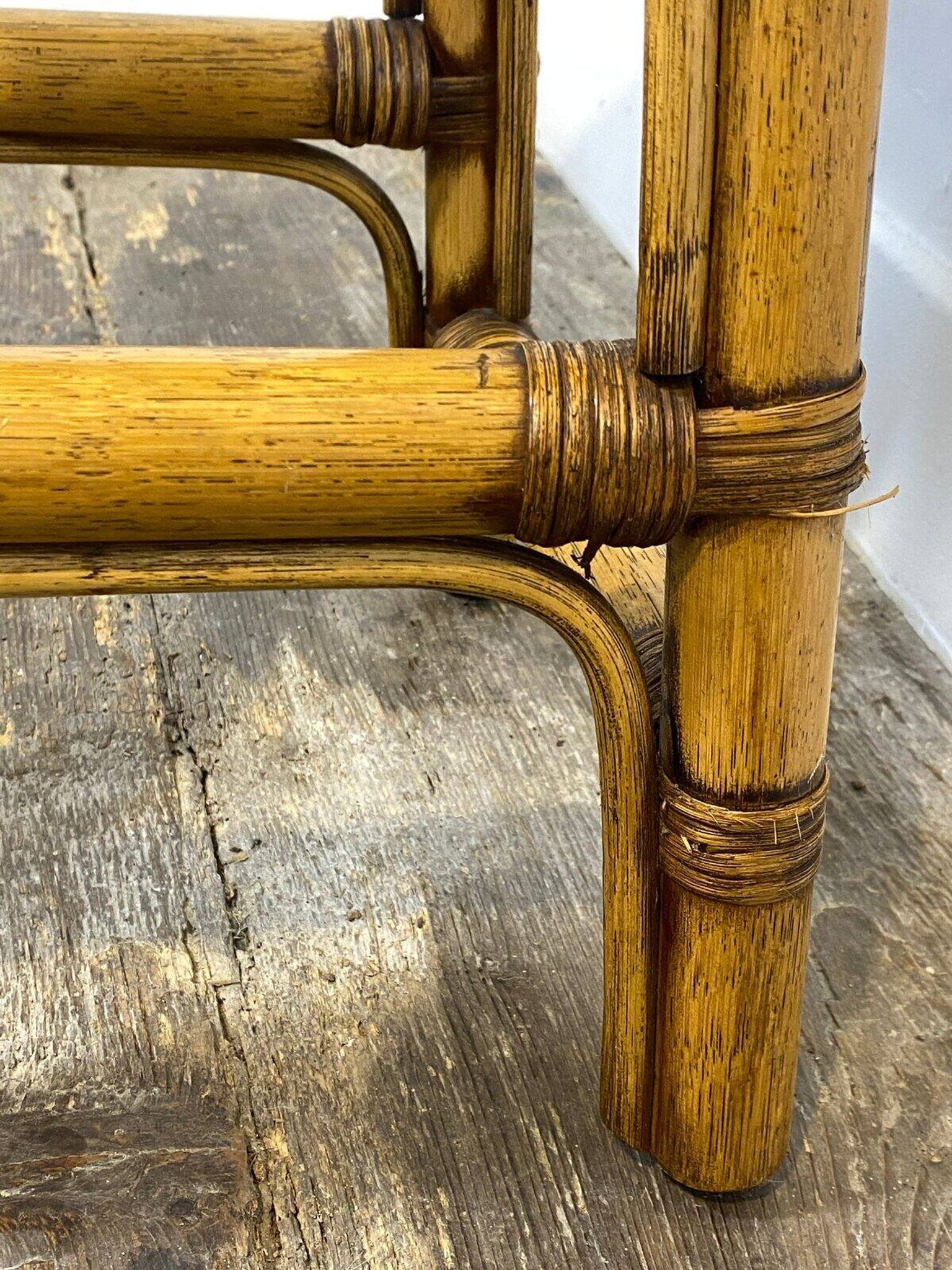 Rattan and cane stool, seaside spirit, mid-20th century.