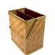 Hollywood regency brass and woven bamboo magazine rack, Metal Linea Nova Italy 1970