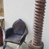 Fauteuil en corne et cuir ancien - 1950s