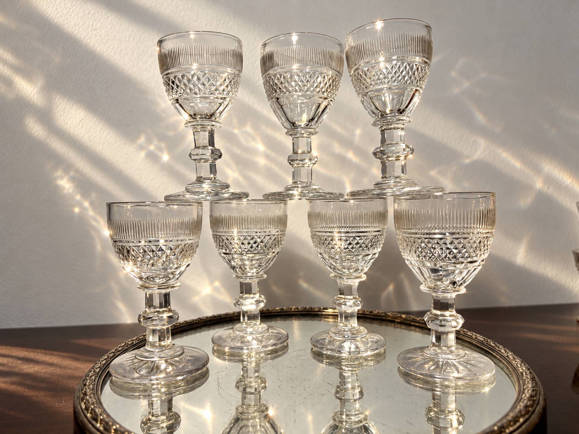 7p. Glasses Saint Louis Trianon model