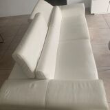 White leather sofa
