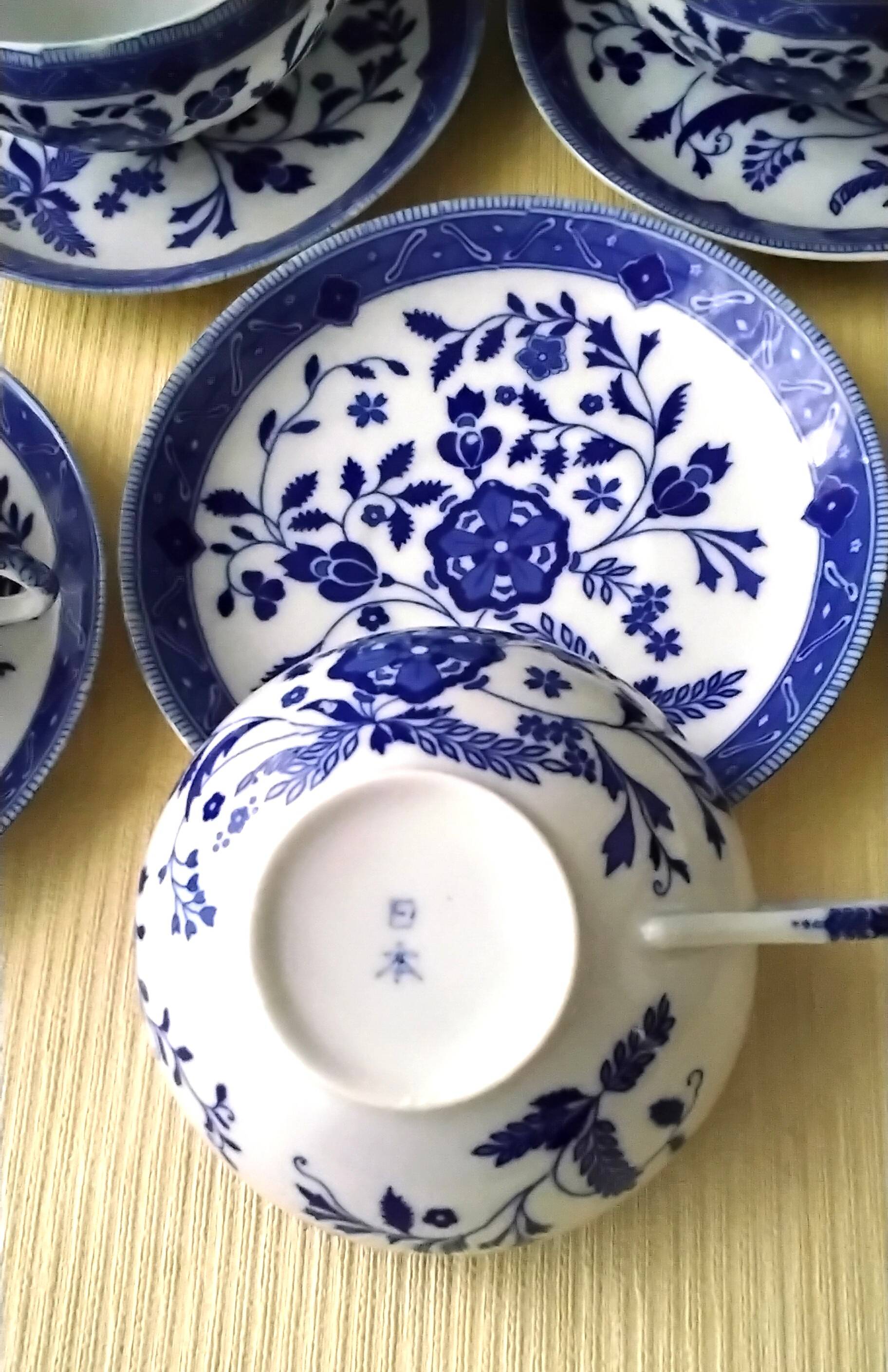 5 cups for tea or coffee in Japanese porcelain