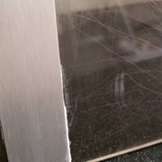 Rectangular piece of furniture or smoked plexiglass coffee table by Michel Dumas.