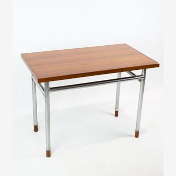 Coffee table in teak and legs in metal, designed by Hans J. Wegner, 1960s
