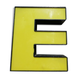 Yellow and black industrial sign letter "E"