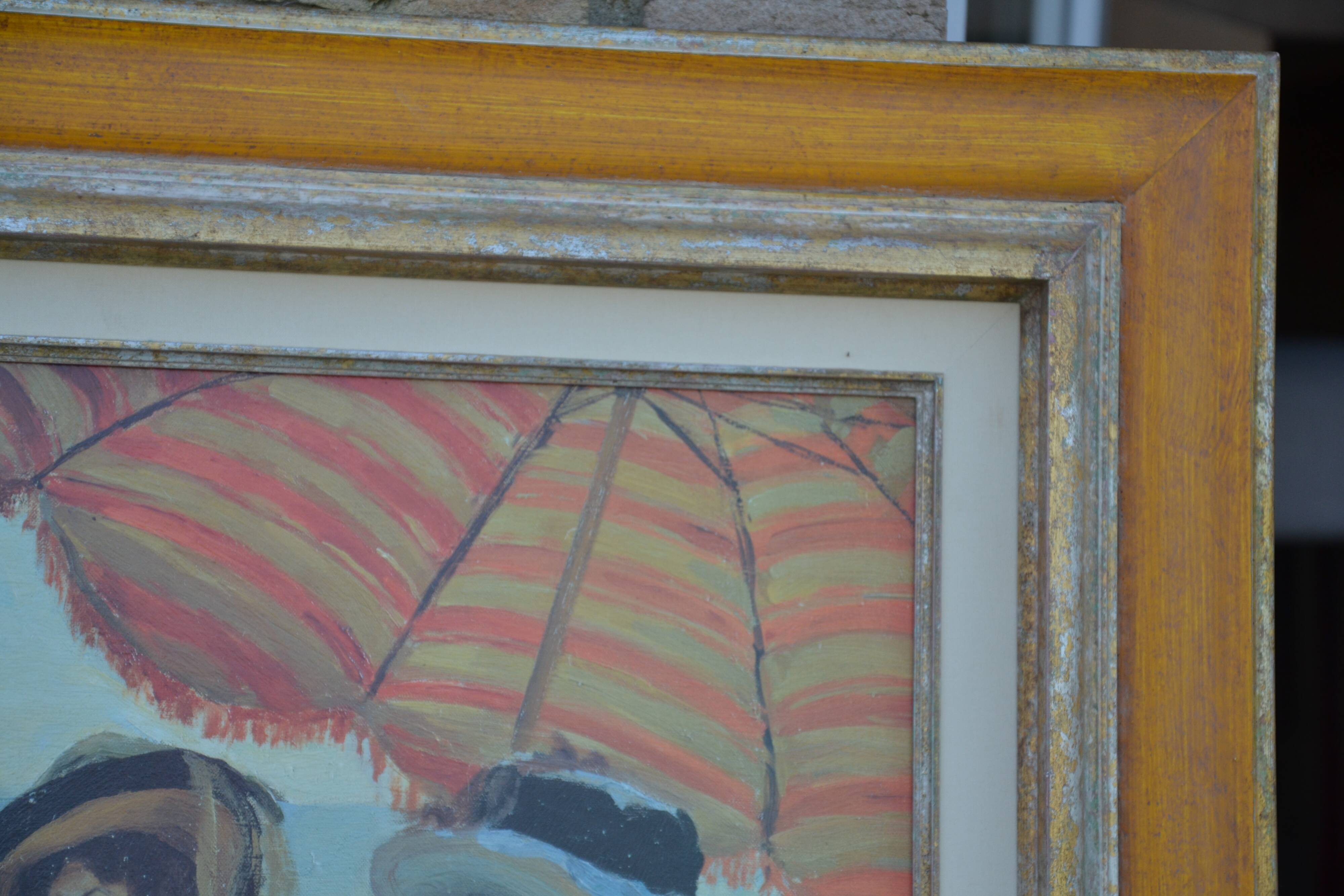 Painting Beach Scene Alfred Victor Fournier