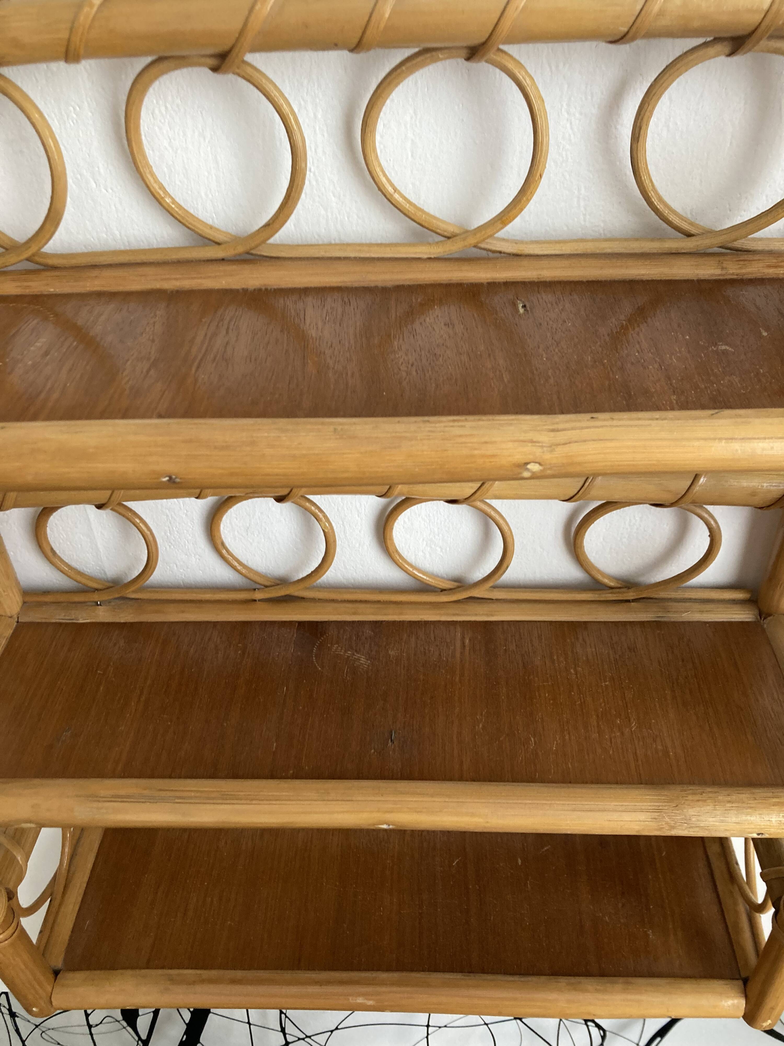 Rattan wall shelf 70s