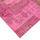 Handwoven turkish contemporary 208 cm x 314 cm pink patchwork carpet
