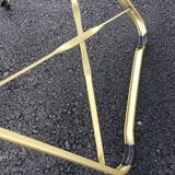 Lot of 4 golden folding chairs green velvet