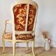 Louis XV style cabriolet armchair - floral velvet seat