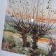 Watercolor signed Thinel, landscape, Marais Poitevin
