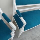 Ensemble salon banquette et 2 fauteuils style louis XVI
