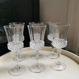 6 Cristal d Arques stemmed glasses