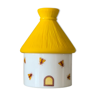 Ancien pot formé ruche en opaline vintage